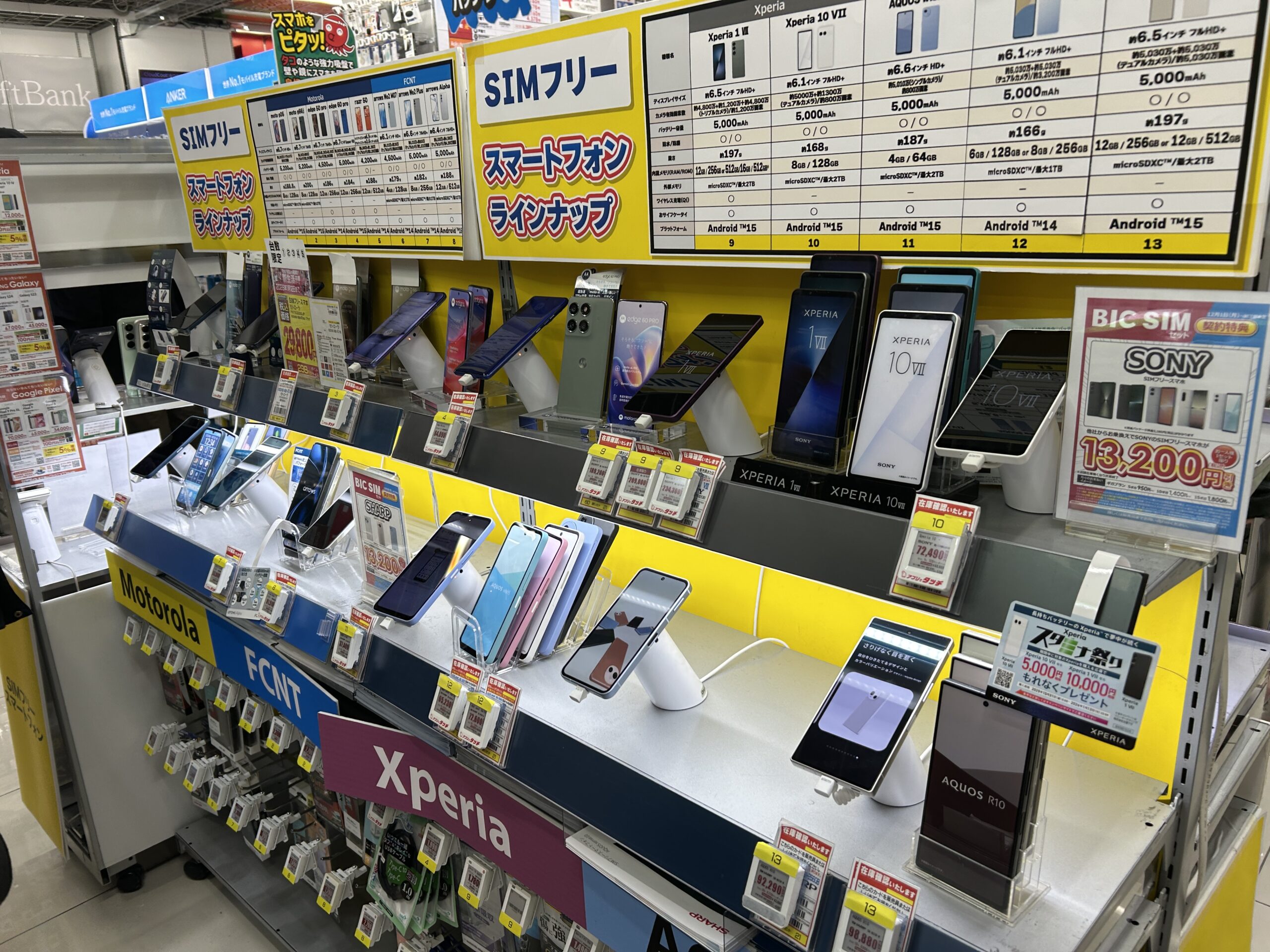 ビックカメラSIMフリー端末コーナー